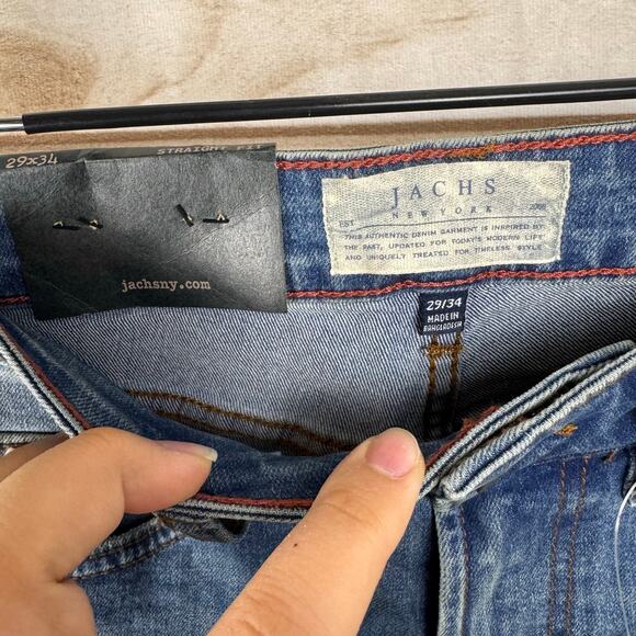 Jachs New York Light Wash Mid Rise Straight Leg Jeans Size 29x34 - Picture 6 of 8